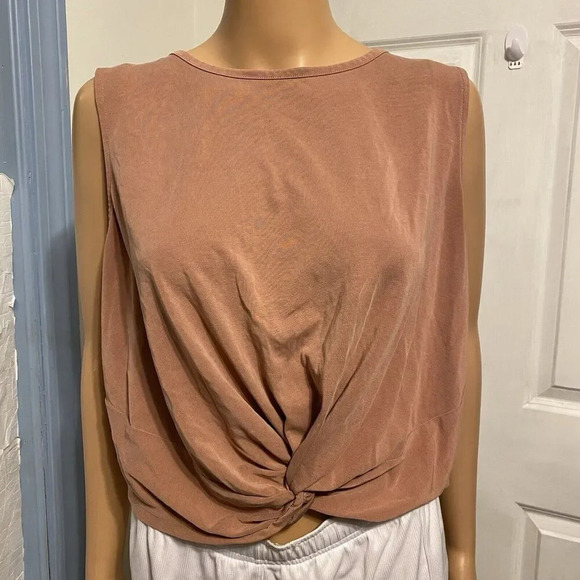 Express Cropped Twist Knot Tank Top Women XL Beach Summer Coastal Y2K Soft Comf - Picture 1 of 5